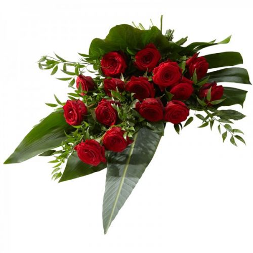 Траурный букет из красных роз с доставкой по Высоцку